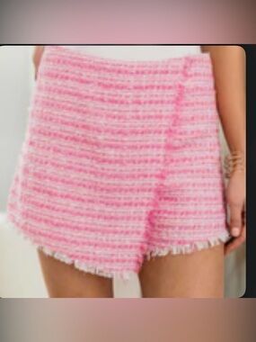 Pink Lily - Let's Dance Pink Tweed Skort (M)